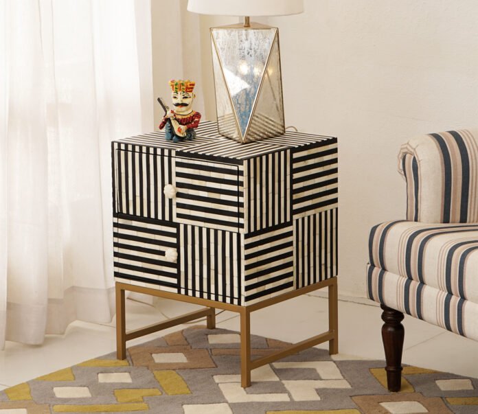 bone inlay side table